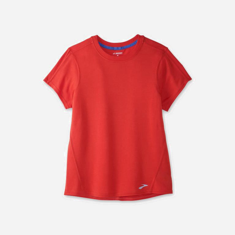 Brooks Distance NZ - Women's Short Sleeve Running Shirt - Jamberry/Red (01658-NUSY)